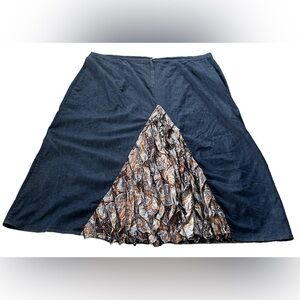 Pyramid Collection Skirt Jean Skirt Ruffled Front Insert Front Zipper Size 3X
